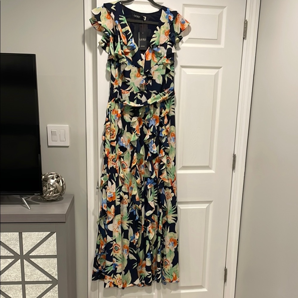 Ralph Lauren Navy Floral Maxi Dress